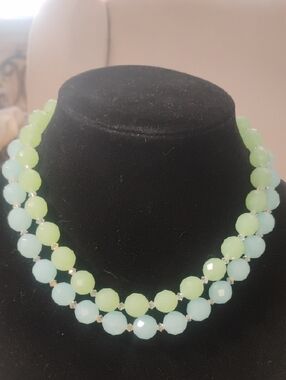 925 Sterling Stamped Vintage Beaded Double Strand Necklace